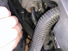 Just to the right of the filter box under the pipe running high right to low left 