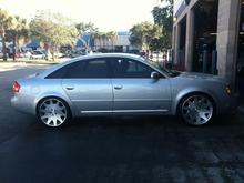 2003 A6 2.7 T Quattro on 20 inch MRR's HR3 Silver Diamond Cut