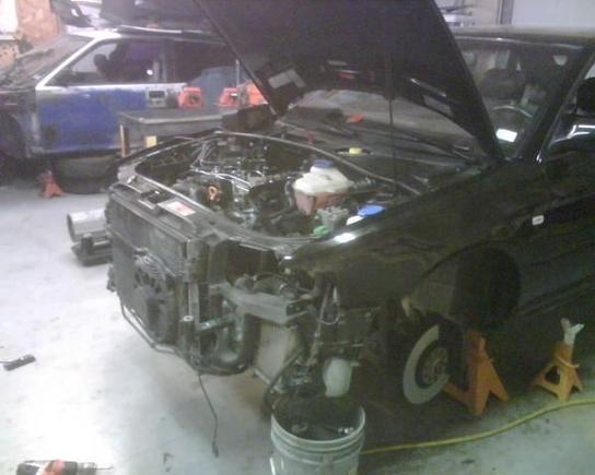 this is the beginning of my tranny pull and my upgrades that i have start