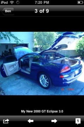 CAr I Got back in 07 or something idk 2000 Eclipse GT 3.0 Was So Nice I Miss It Someone Hit me With THis Car As WEll  10,000$ Gone .... Quick Bullshit