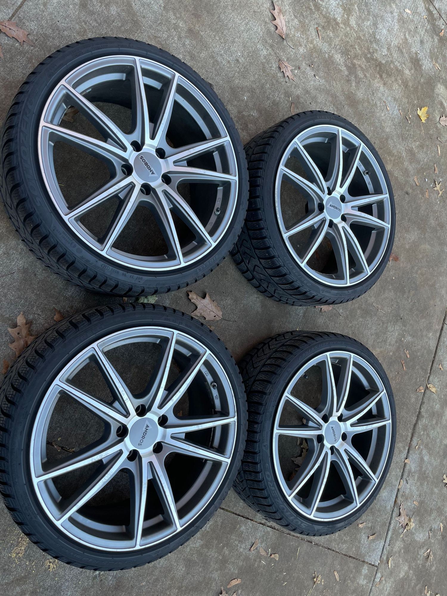Set of 4 Andros Spec K 19x8.5 ET45 with Pirelli Sottozero 3, 235/35-19 ...