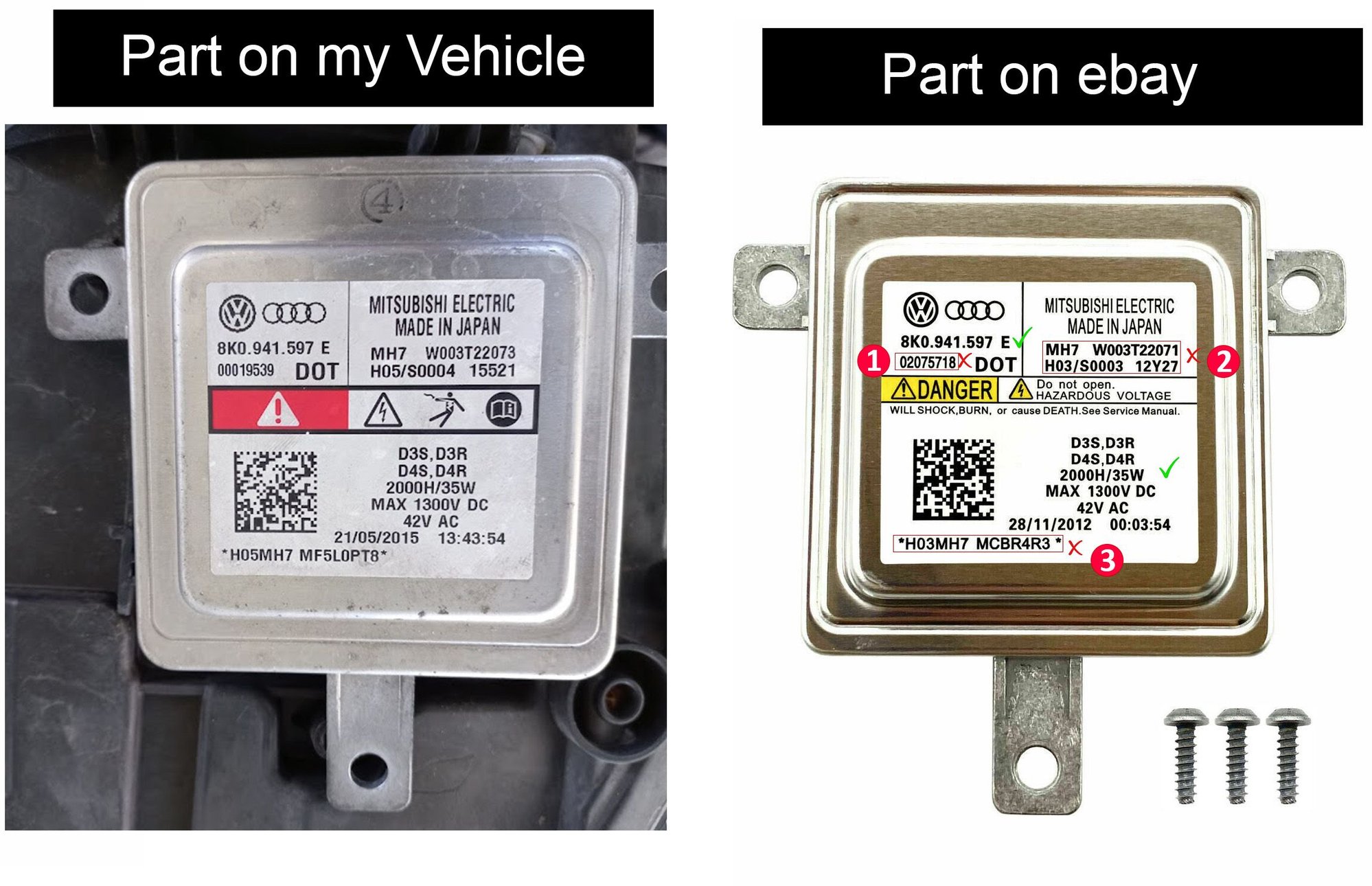 Audi A1 2016 Headlight Ballast replacement AudiWorld Forums