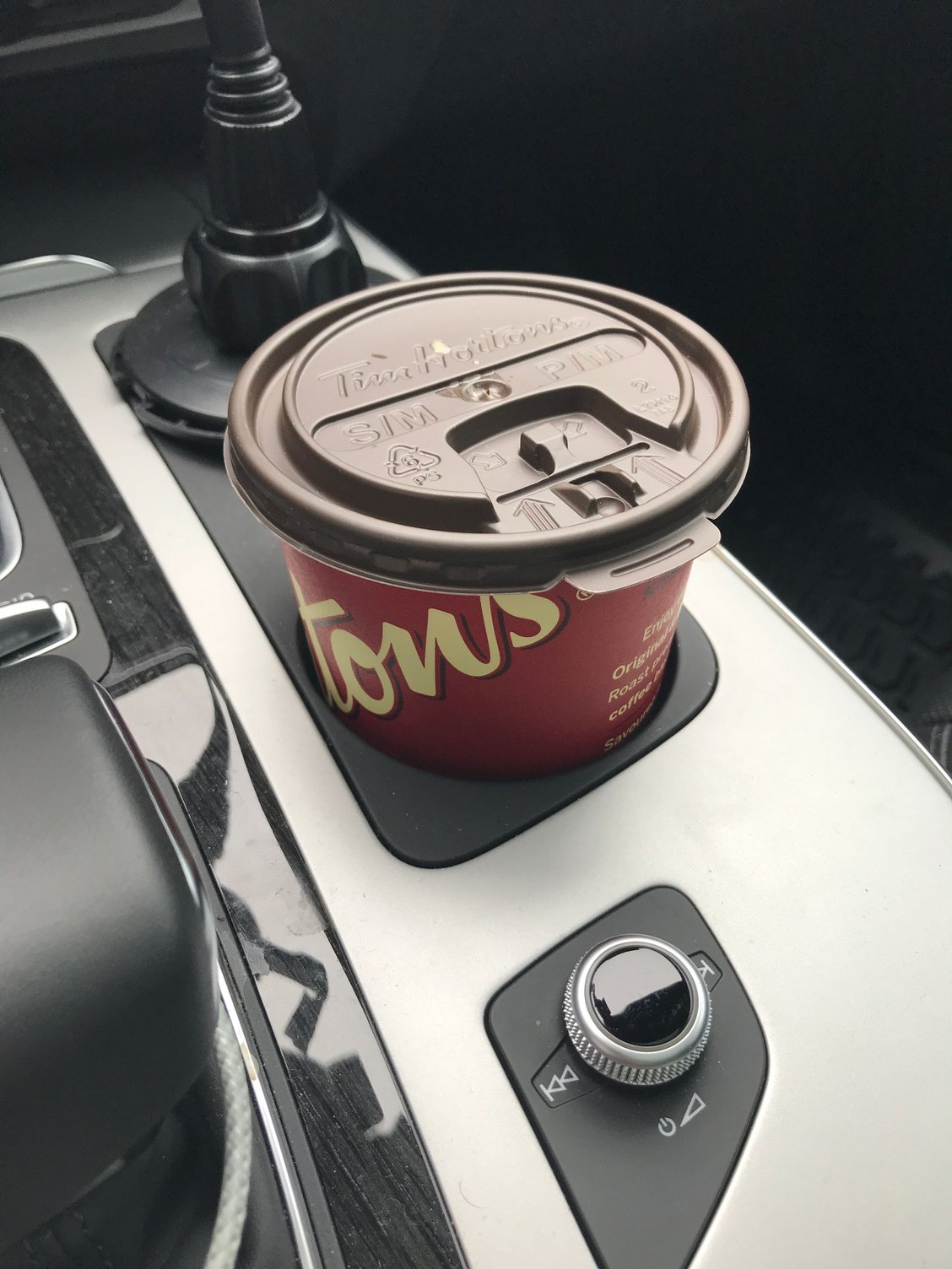 Finally found a coffee mug that works with the useless cup holder in the  RS5 : r/Audi