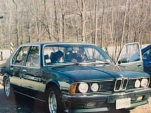 1983 BMW 745i Turbo. Arriving at Maassanutten Resort in VA for my first ski lesson.