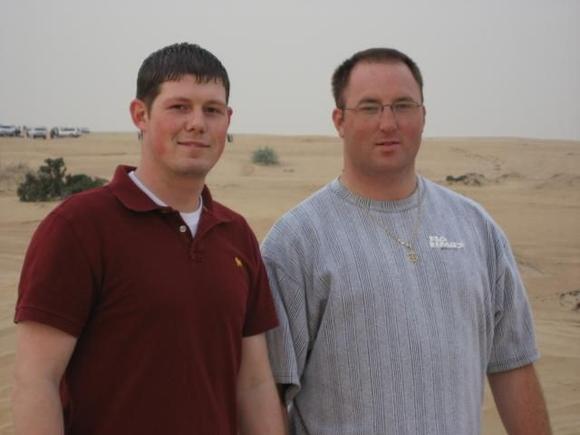 me and Dustin in the middle of desert