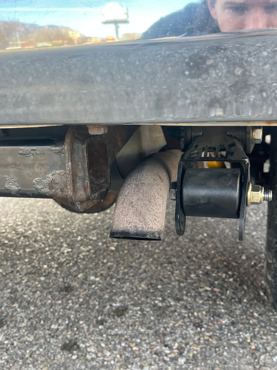 new problem is that the shackle bolt hits the exhaust tip. working on a solution to this. 