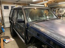 Got it bolted on today! Was actually kind of a pita! If I were to do another one I would weld as much as possible while still bolted to the Jeep. Then brace it 6 ways to Sunday when I took it off to finish weld. Things shifted quite a bit from the welding. 