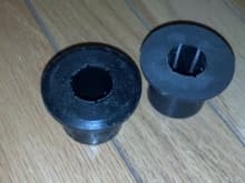 How much I have to grind down on the bushing to fit it into the 3 Inch 3/16 square tube
