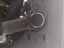 Even with the box brace shifted all the way to the passenger side, it is still not enough to center box in the middle of the support clamps or the flange bearing.