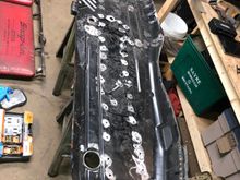 I opted for a 1/2 floor pan off Quadratec. I laid the pan in on top of the frame rail and traced the edges of the rails with a sharpie on the underside. This gave me an idea where to drill holes to be plug welded to the frame. 