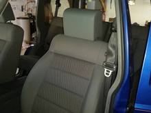 Seats completed. Rear headrests removed for visibility.