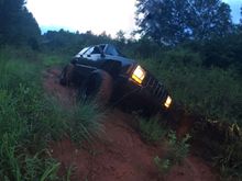 Slid off into a little ditch on the trail