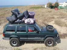 Beach clean up near Naples, Italy. This was only a fraction of what we collected. 