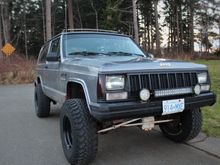 Lifted the front more, to about 5", sits more level with the back. Plus new 20" UE Lighting lightbar