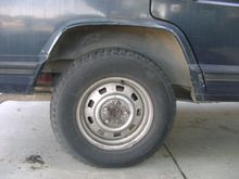 chooped the rear flares by making cuts and folding it back so the sheet metal wouldnt spread apart