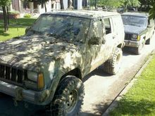The Jeep and my buddies Cherokee behind it.