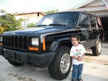 My son checking out the Cherokee