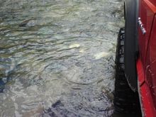 Tire wash in Sneffles creek
