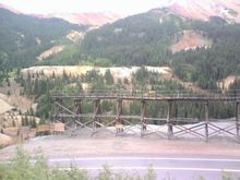 Elevated ore rails at Idarado Mine