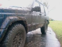 full of mud, stock height with the 31" mud terrains