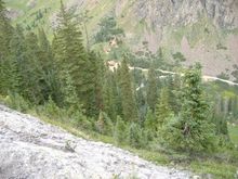 Governor Basin Road, Sweepstakes Mine
Between a mountain and a cliff.