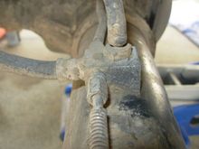 old crusty rear brake line