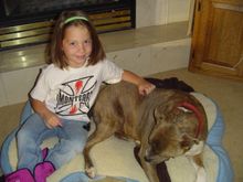 Samantha and Cinder (the dog)