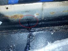 Rain leak from inner rocker seam.