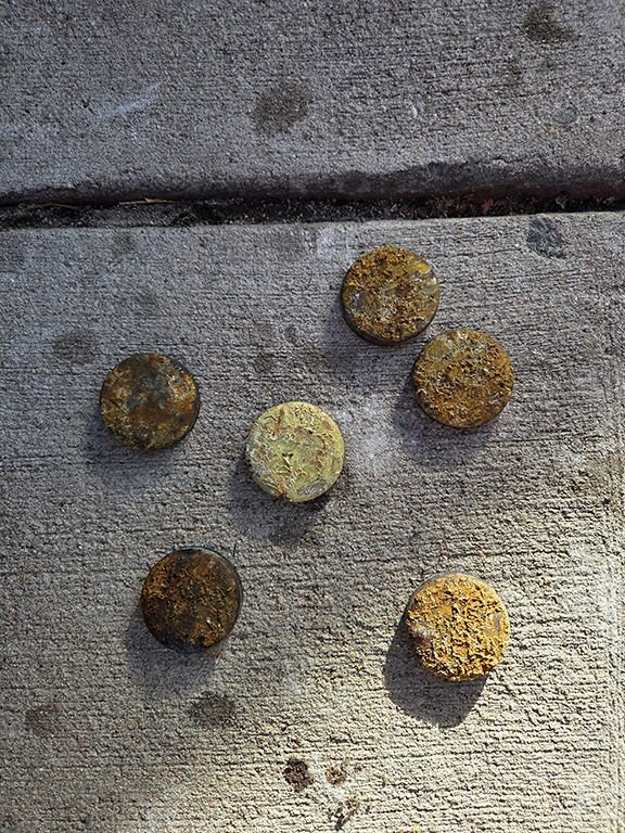 Freeze plugs are crusty but coolant passages were clean and free of debris