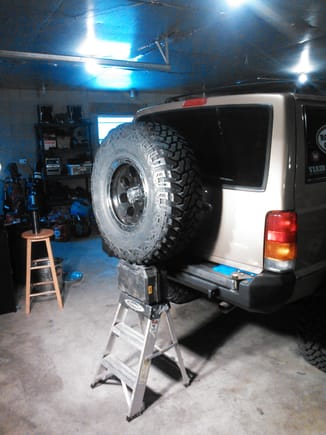 Mocking up the tire carrier height.