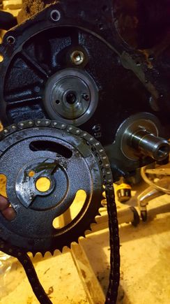 REPLACE THE TIMING CHAINS!!! THATS WHAT CAUSED THIS PROBLEM! TENSIONER WAS IN PEICES AND CHAIN HAD TO MUCH SLACK ..SKIPPED A COG AND BAM! COVER  HAD SOME CHAIN MARKS BUT NOTHING MAJOR...