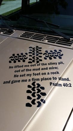 Psalm 40:2 hood decal.. REALLY HAPPY WITH THIS!