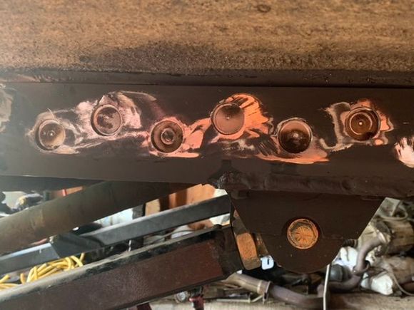 Drivers side started cutting holes