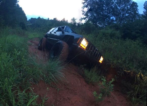 Slid off into a little ditch on the trail