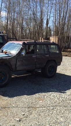 Rear wells and front wells cut. Ended up rubbing really bad on the back (no sway bars) so I added a 1" block for the time being until I get my lift