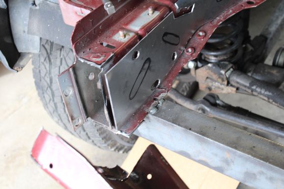 angle brace tacked in to keep everything from moving during fabrication