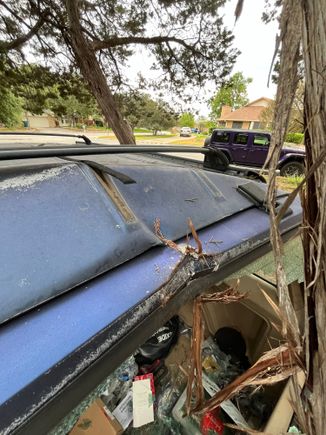 1996 Jeep Cherokee XJ SE 4x4 rear hatch and roof damage