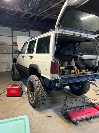 Dragged the welder out