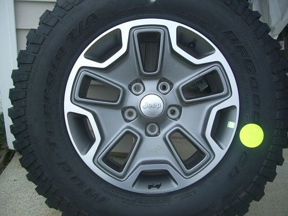 Yikes! I got a great deal on these. They are brand new 32" tires and 17" rims. I have 3" of lift, so I have to trim just a little. FYI...these wheels are sexier in real life lol.