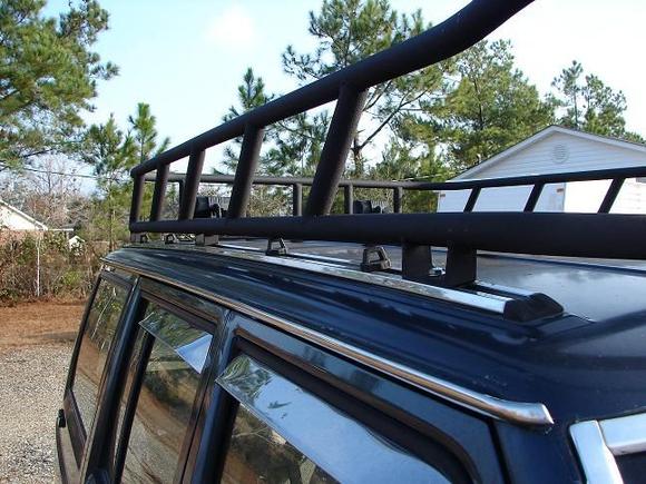 Rack mount as viewed from the passenger side.  I kept the small tie-downs just in case I needed tie down something through the rack.