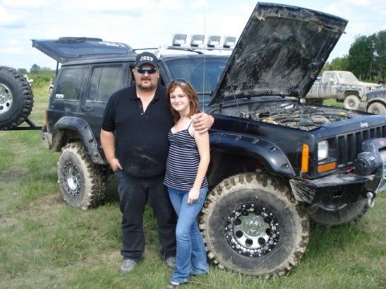 me and my daughter at the mud competitions