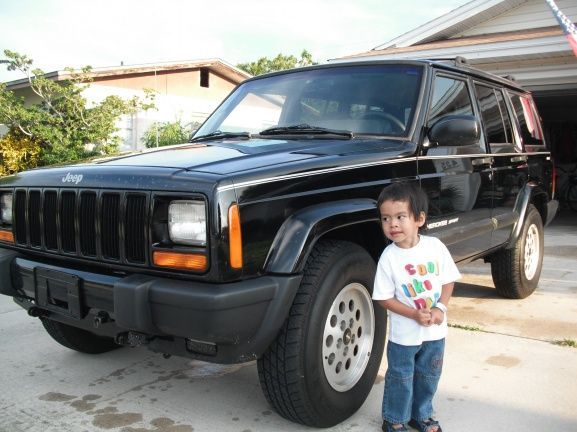 My son checking out the Cherokee