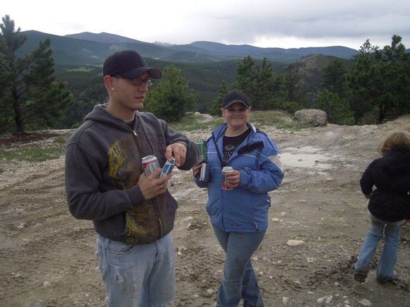 Jess was so proud of our XJ after making it up the obstacle and me having a smoke afterwards