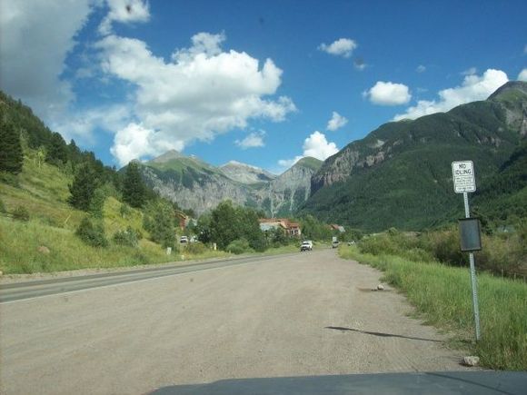 Ingram Basin in center with Black Bear Trail on mountain side.