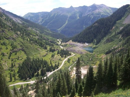 View from Sydney Basin Rd. at 11,400' looking NE at Sneffels and Revenue Mine.