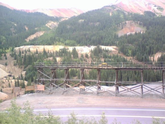 Elevated ore rails at Idarado Mine
