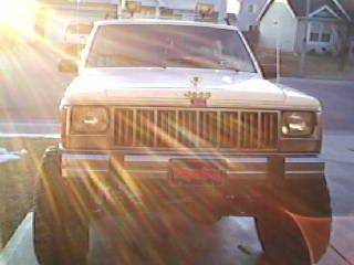 Not too sure if you can see my Cadillac emblem. Got the front and rear Cadi emblems on her. Being different. Haha. Hence the name Jeep-A-Lac.