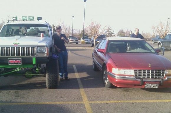 Cadi VS. Jeep-a-lac. Haha