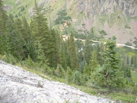 Governor Basin Road, Sweepstakes Mine
Between a mountain and a cliff.