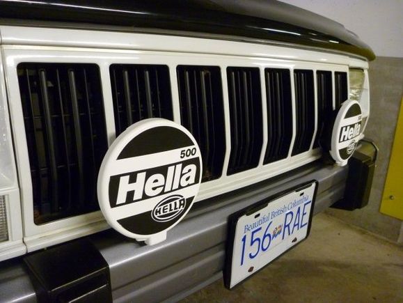 Slats in the grille painted black